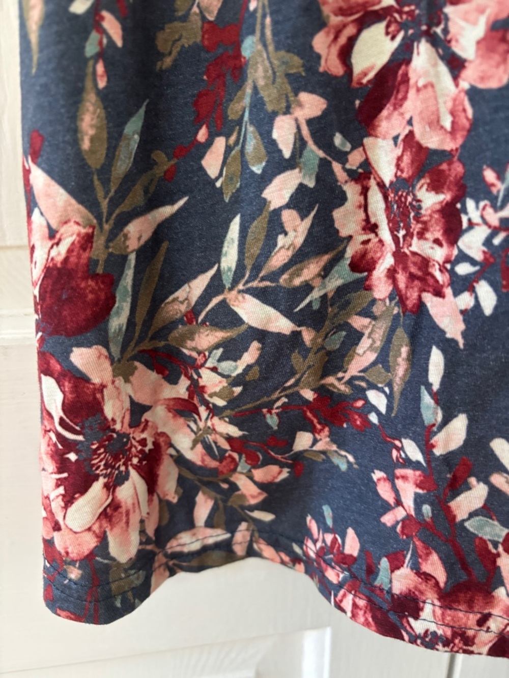 Garnet Hill Floral Faux Wrap Dress Size Small V-Neck Cottage Blue Pink Feminine - Picture 3 of 13